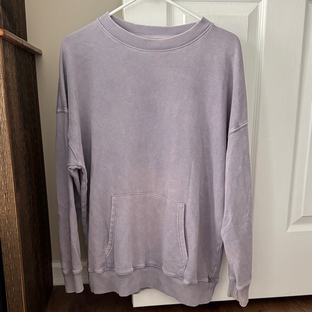 American Eagle Lavender Crewneck Pocket Sweatshirt